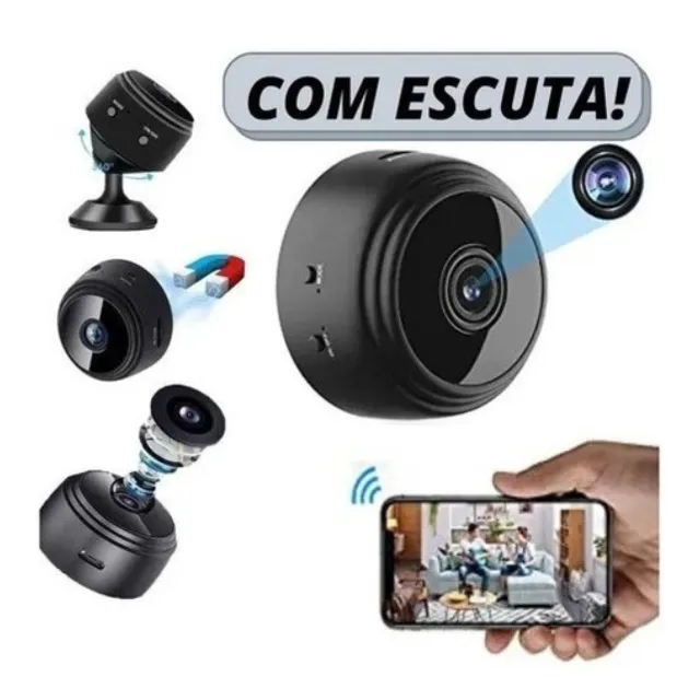 Câmera escondida do espião Mini 1080P sem fio WiFi câmera com áudio e vídeo  ao vivo Câmera de vigilância de segurança doméstica com detecção de