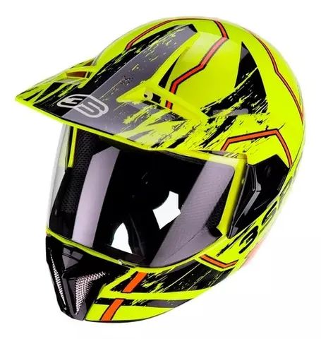 Capacete Bieffe 3 Sport Drax Amarelo/Laranja (Entrega Grátis