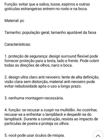 Faceshild com vedação laterais e 2 filtros. - Foto 4