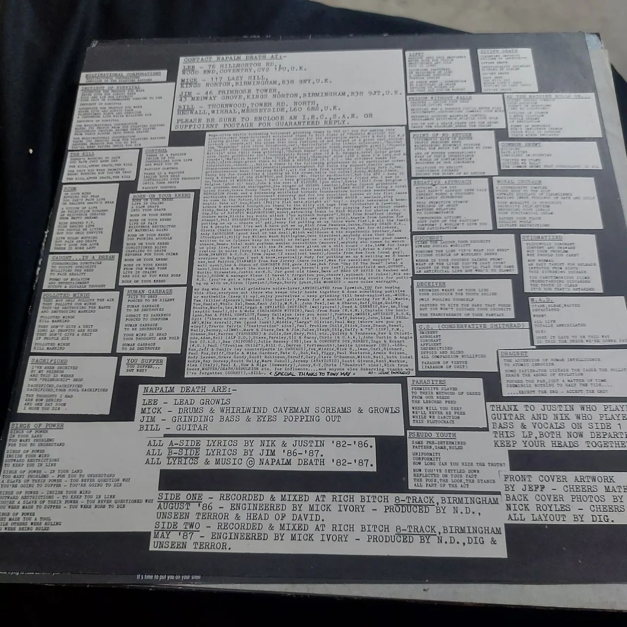 Somente encarte Napalm Death Scum - Foto 2