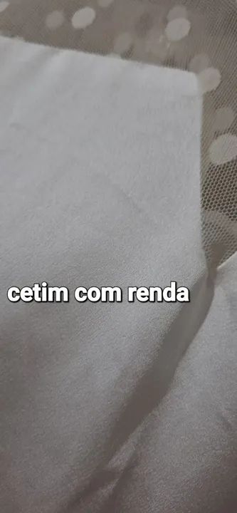 Blusa branca em cetim e renda - Tam P/MP/M - Foto 3
