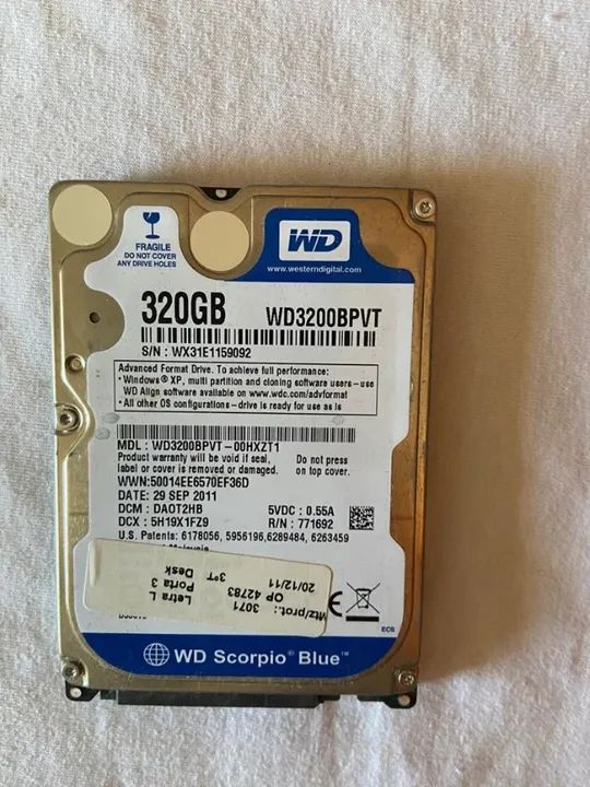 HD para Notebook 320GB - WD Scorpio Blue - Foto 4