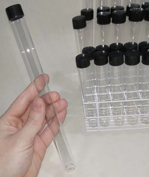 60 Tubos de Ensaio de Vidro 20mm com Tampa de Rosca + Estante - Foto 6