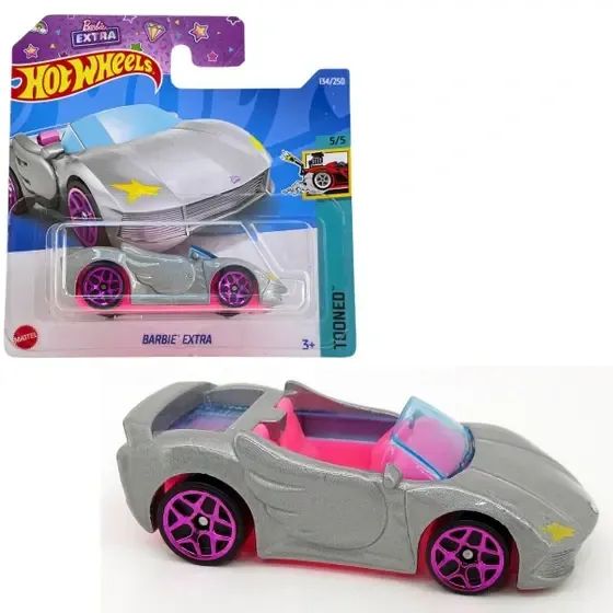 Miniatura hot Wheels Barbie Extra Rosa e Cinza - HOTWHEELS