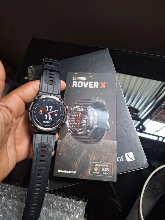 Relógio Inteligente Carbon Rover X + 4 pulseiras + 2 carregadores + 2 películas protetoras