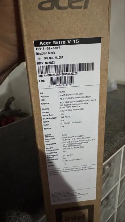 Notebook Gamer Acer Nitro V 15 - 144Hz - RTX 3050 - Foto 3