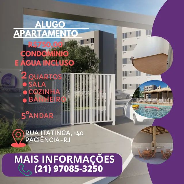 Captação de Apartamento para locação na Estrada Visconde de Sinimbu, Santa Cruz, Rio de Janeiro, RJ