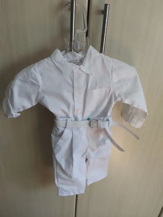 Batizado conjunto social branco para bebê - Foto 3