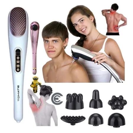 Massageador Profissional Recarregável tipo bastão 6 Cabeças 10 velocidade Tomate AM-014 - Foto 5