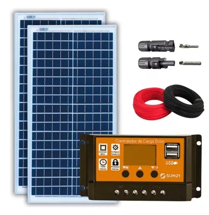 Kit Painel Solar 30w Resun 12/24V Controlador 30a65163261869314121