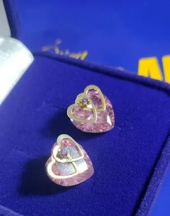 Brinco Pedra Zircônia 12 mm Ouro 18 Kilates 5 Gramas