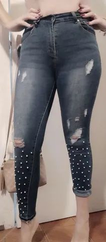 Calça jeans com p érola 38 - Foto 2