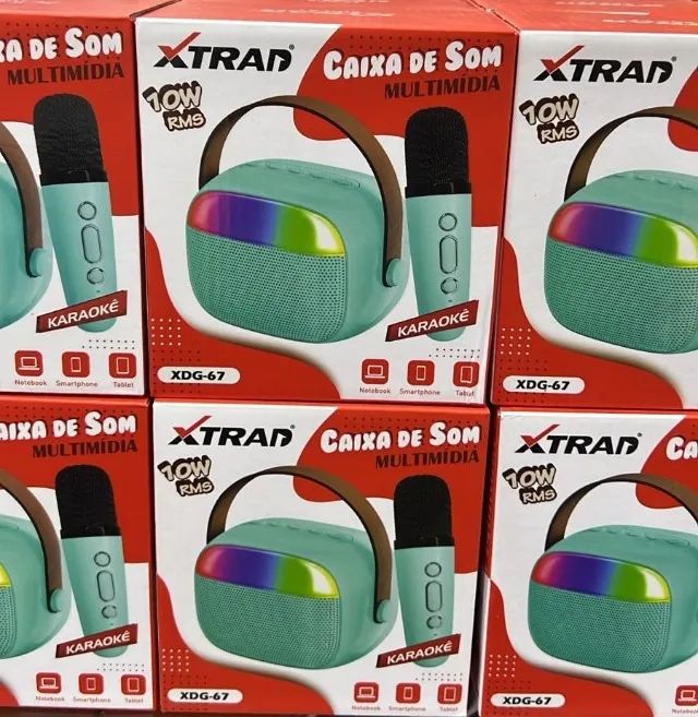 Caixa De Som Com Microfone Karaokê 10w Xtrad Xdg-67 - Foto 3