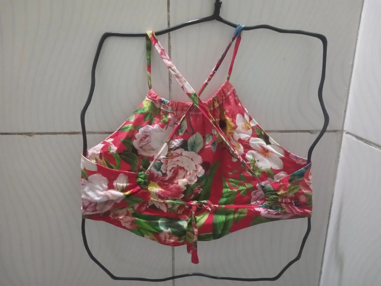 Top Floral de Tecido Feminino M - Foto 2
