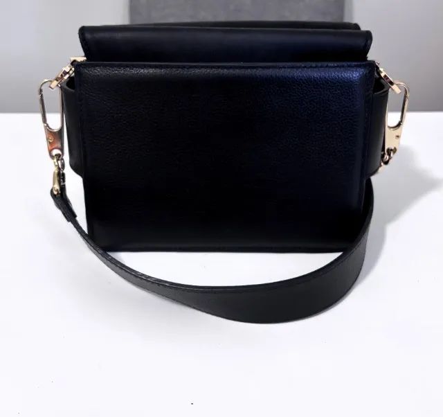 bolsa escudero mini anik preta couro e nobuck - Foto 2