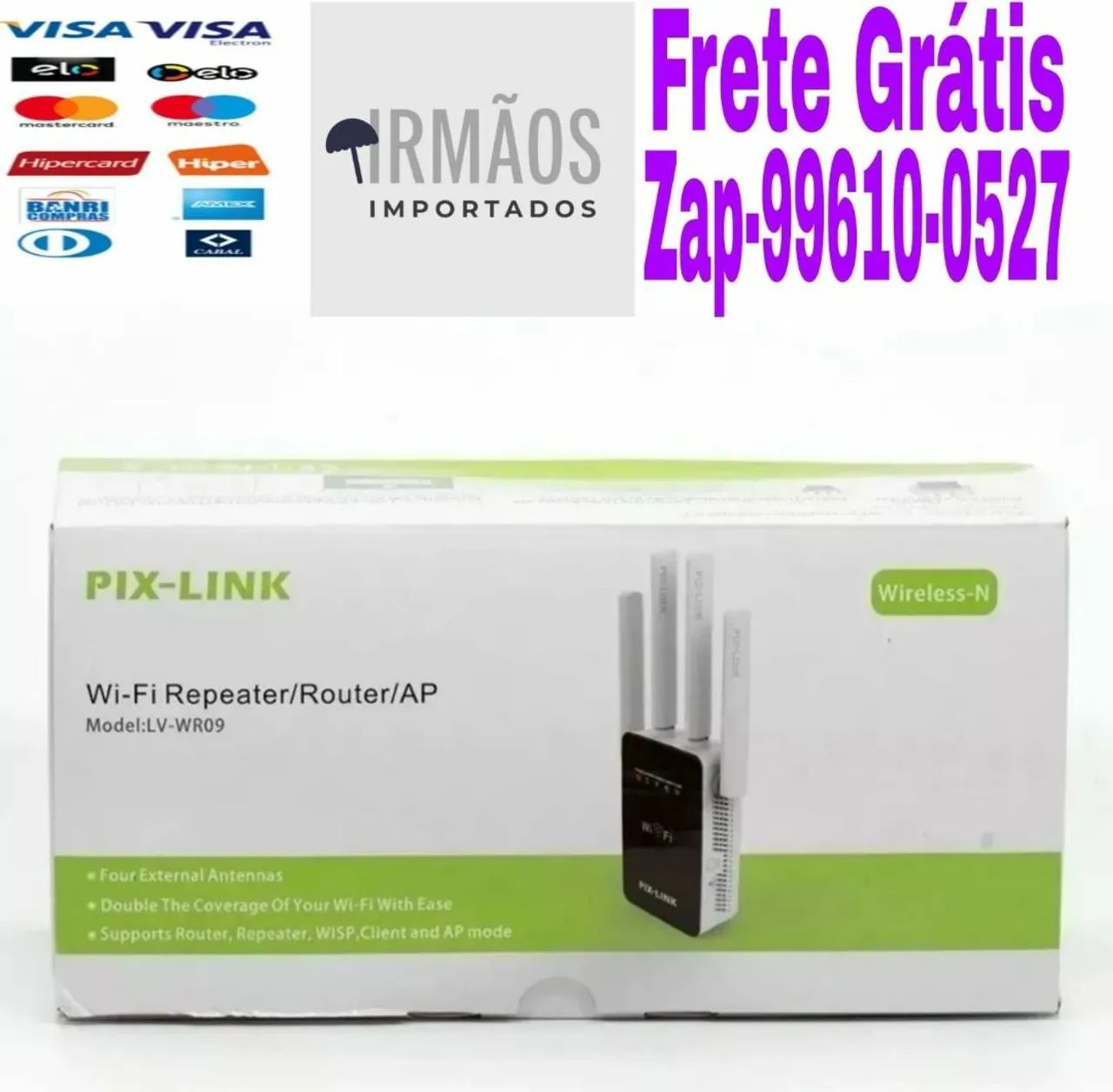 Repetidor Wifi com 4 Antenas