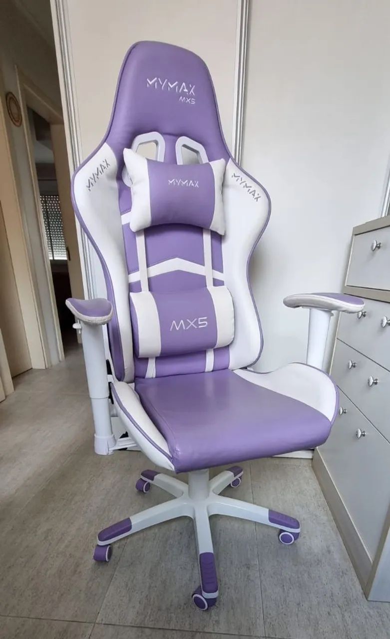 Cadeira Gamer Mymax MX5 - Roxo e Branco