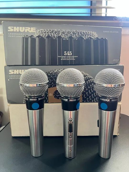 3 Microfones Shure 565SD - Novos
