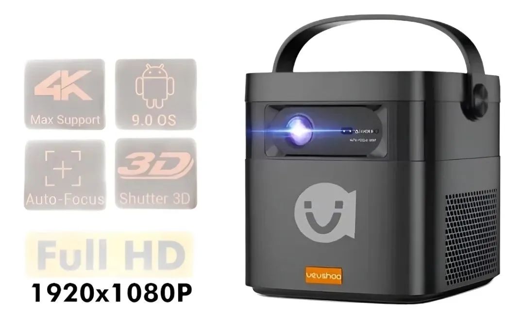 Projetor Lacrado Vevshao v50 Full Hd Nativo Lente DLP Portátil Bateria Interna 3D - Foto 4