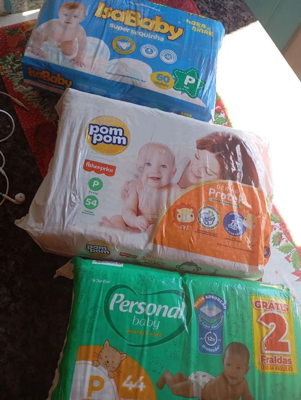 Fraldas descartáveis Tam P 