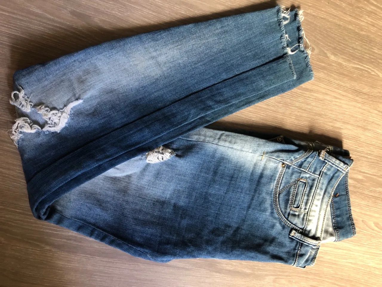 CALÇA JEANS DESTROYED FEMININA  - Foto 4