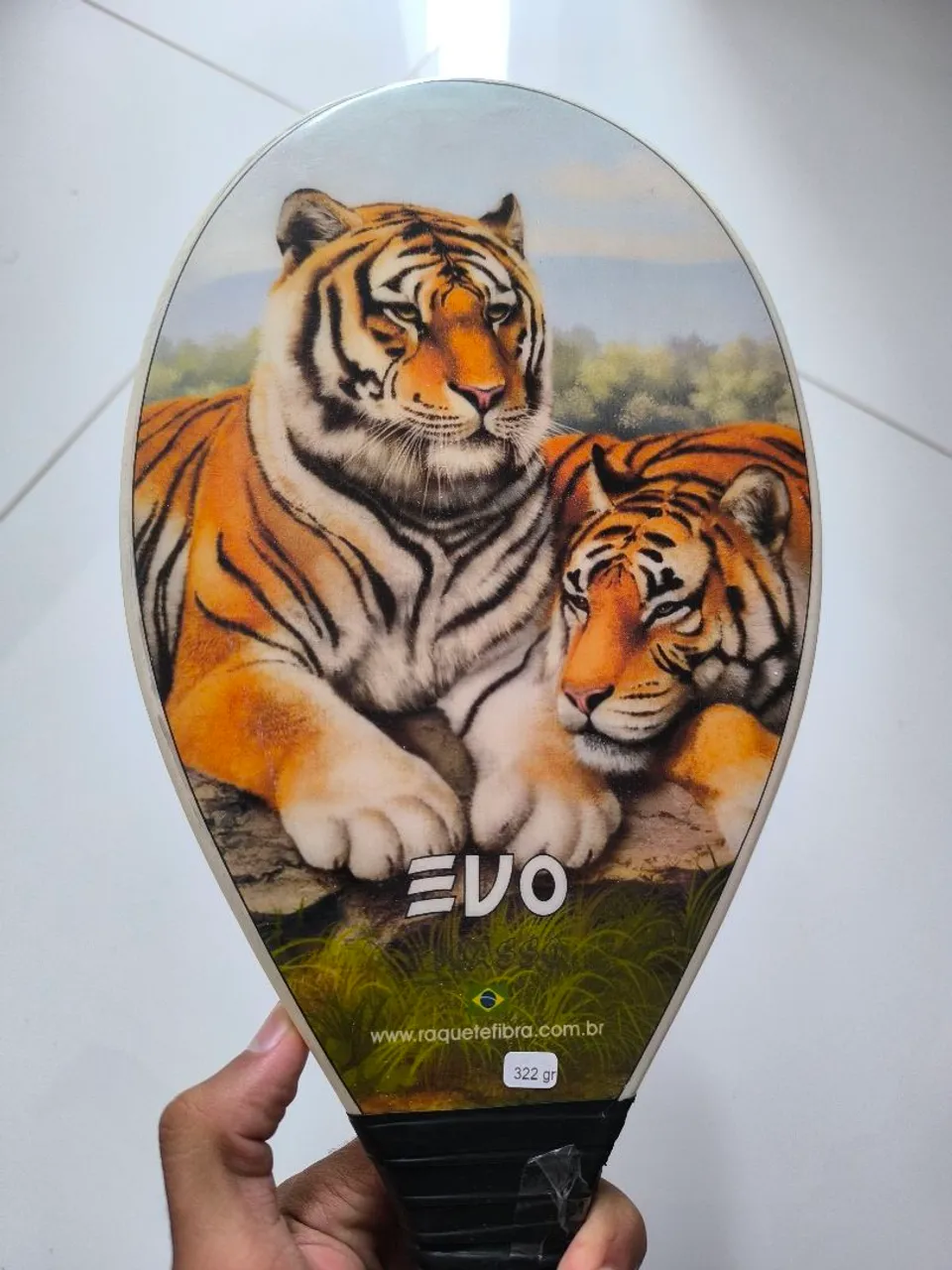 Raquete de frescobol EVO com Design de Tigres - Nova