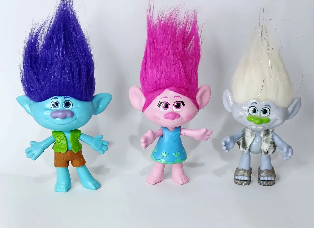 Bonecos Trolls - 3 personagens 