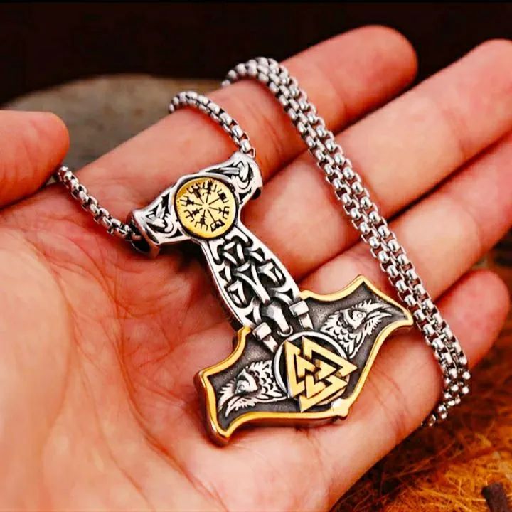 Colar Martelo de Thor de aço inoxidável- 12 Modelos - Estilo Viking - Foto 4