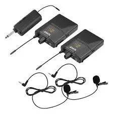 Kit 2 De Microfone Sem Fio Uhf Com Transmissor E Receptor