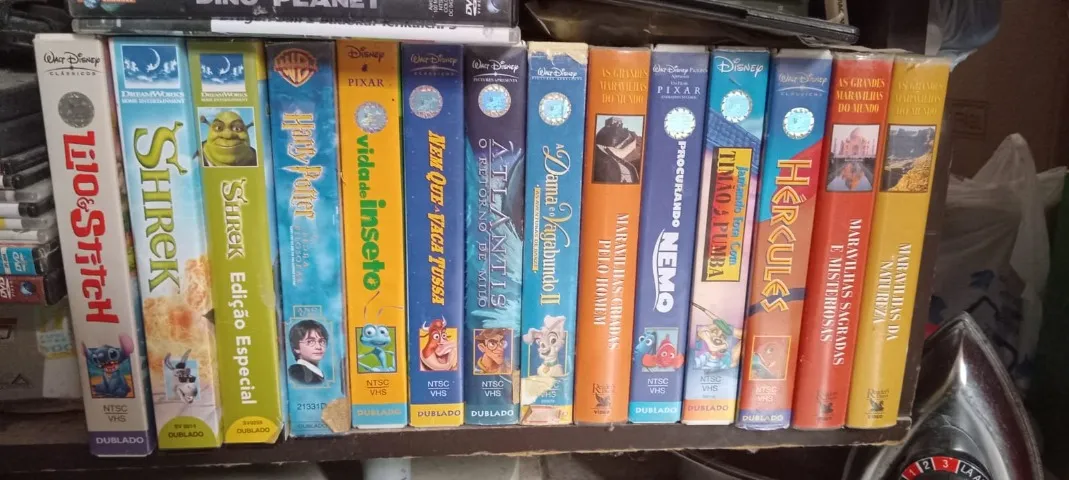 Lote com 14 Fitas VHS Originais - Disney, Shrek, Harry P. e outros.