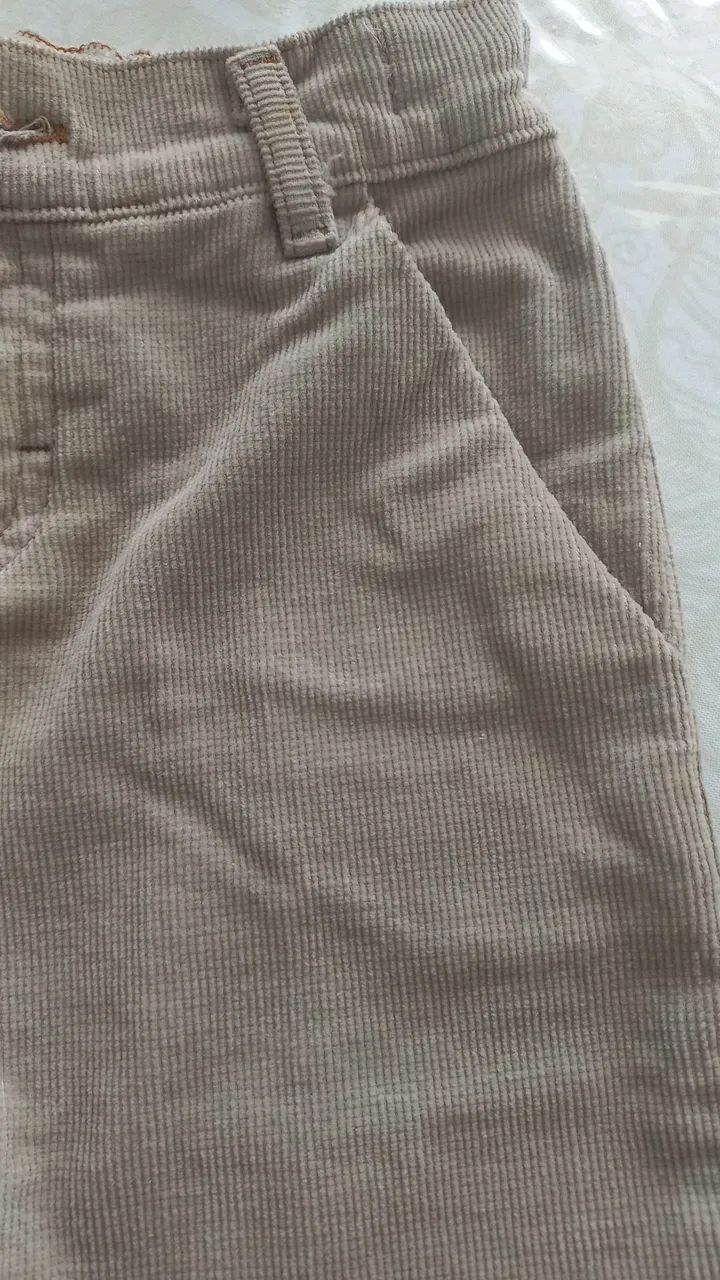 Calça de Corduroy Bebê - Bege - Foto 4