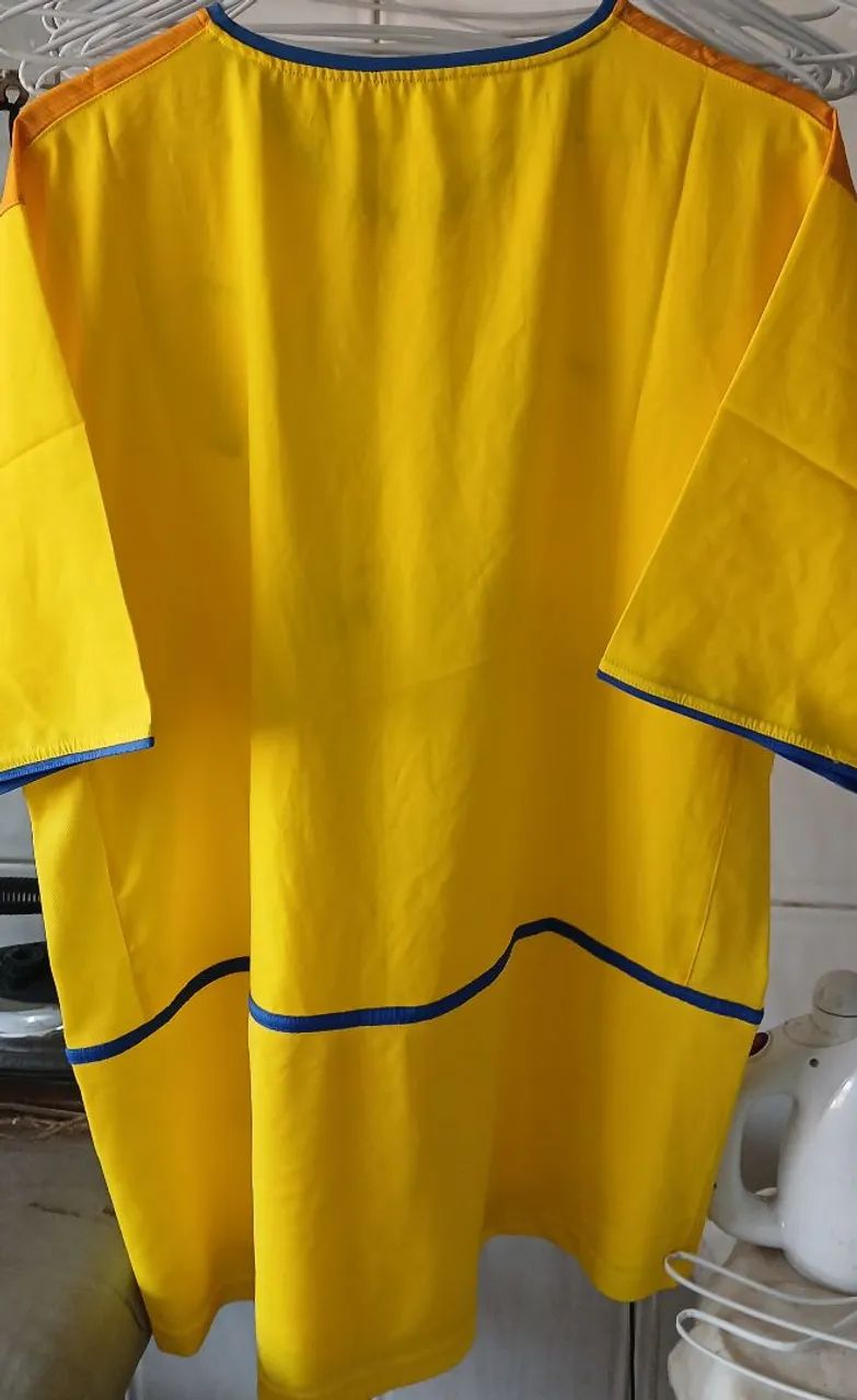 Camisa de Futebol Leeds United Inglaterra Strongbow Nike 2002 Dupla de Jogo Made Portugal - Foto 4