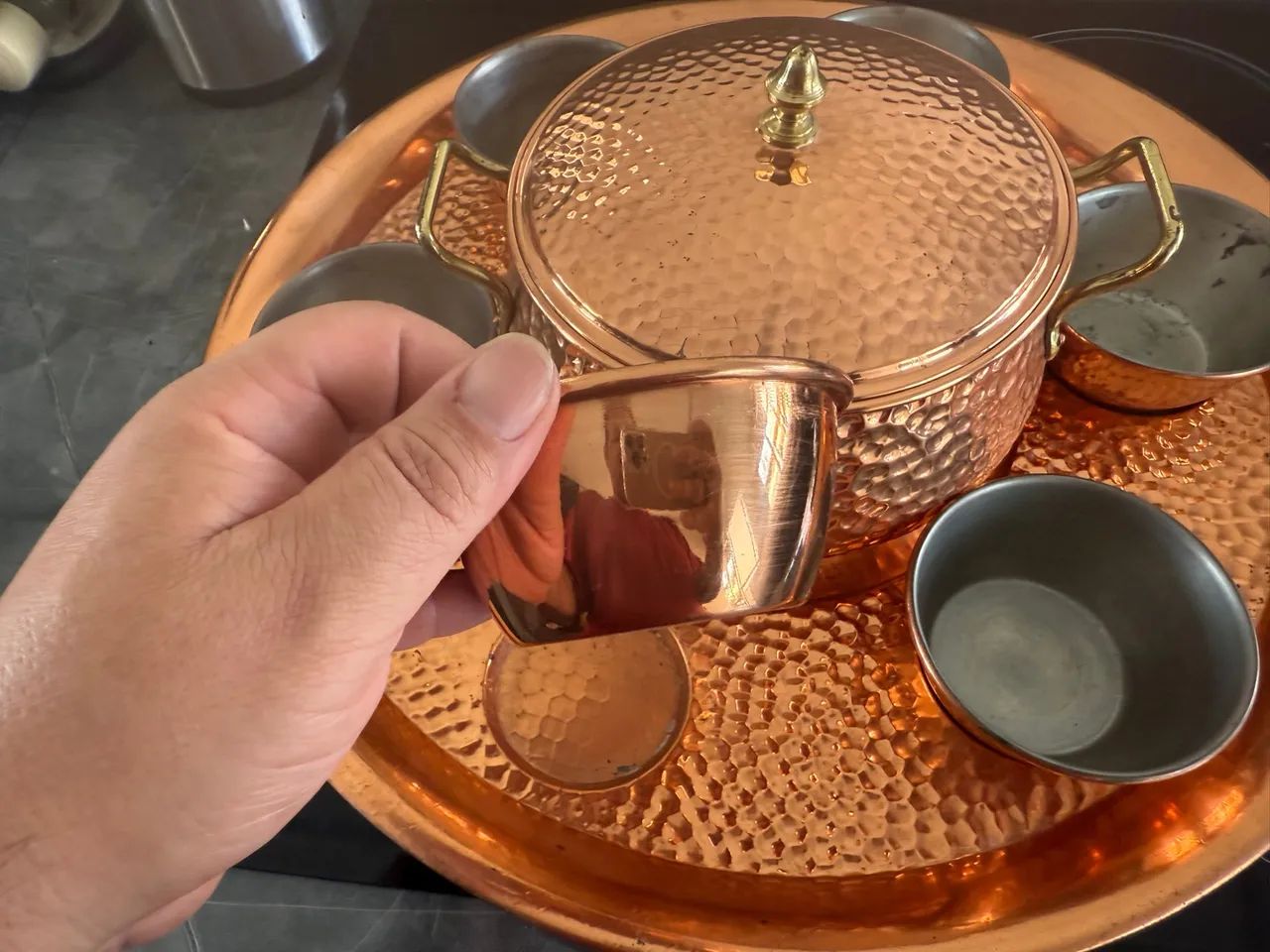 Conjunto de panelas de cobre para fondue - Foto 3