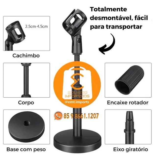 Suporte de Mesa para Microfones de Mão SUPP49 - Foto 3