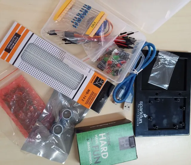 Kit Arduino Beginning (Placa Uno R3), suporte para Arduino e Protoboard Sparkfun