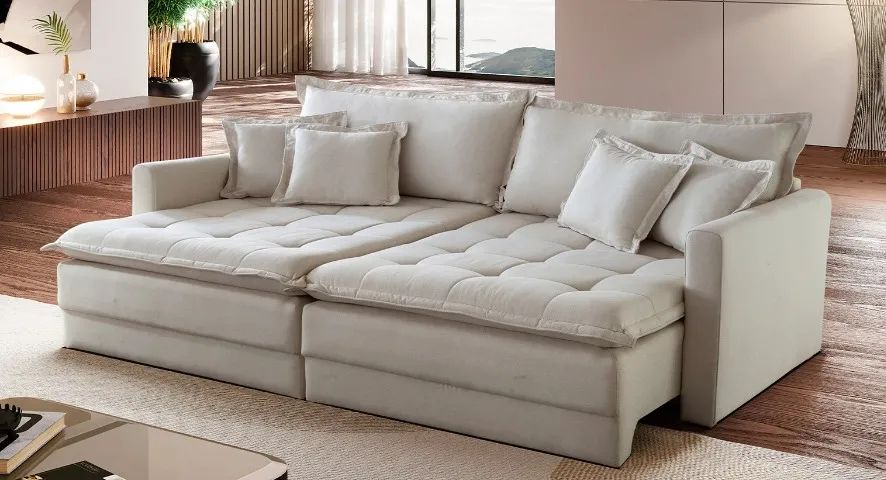  Sofá Retratil sem Caixa Duffy Linho 4 Lugares 64850510814977120