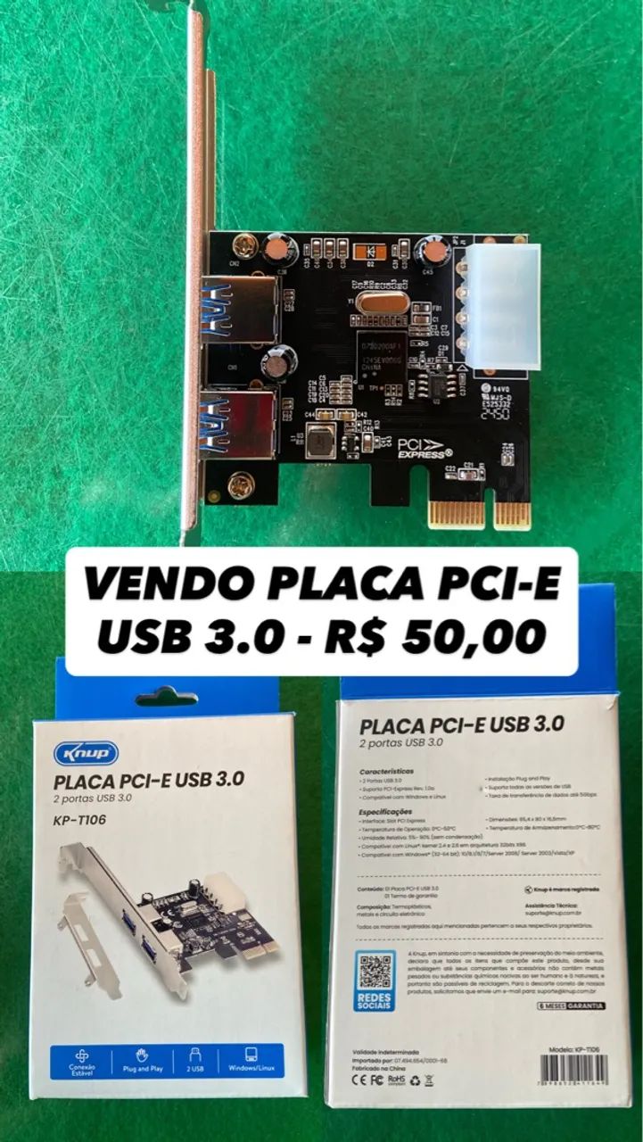 PLACA PCI-E USB 3.0 - Foto 5
