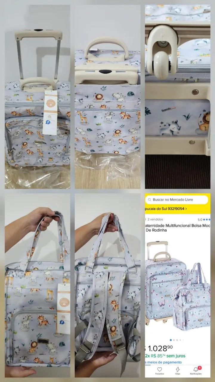 Kit Mala Maternidade Multifuncional De Rodinha