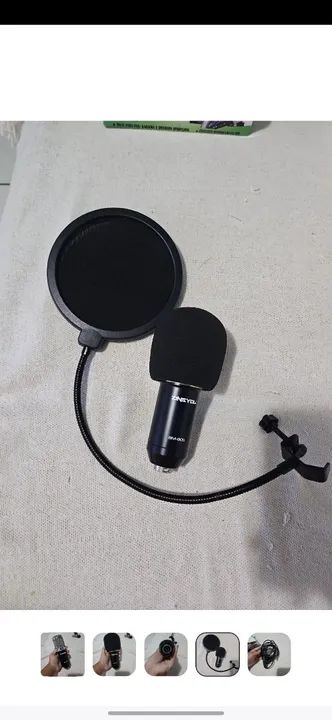 Microfone condensador BM-800, pop filte e cabor - Foto 4