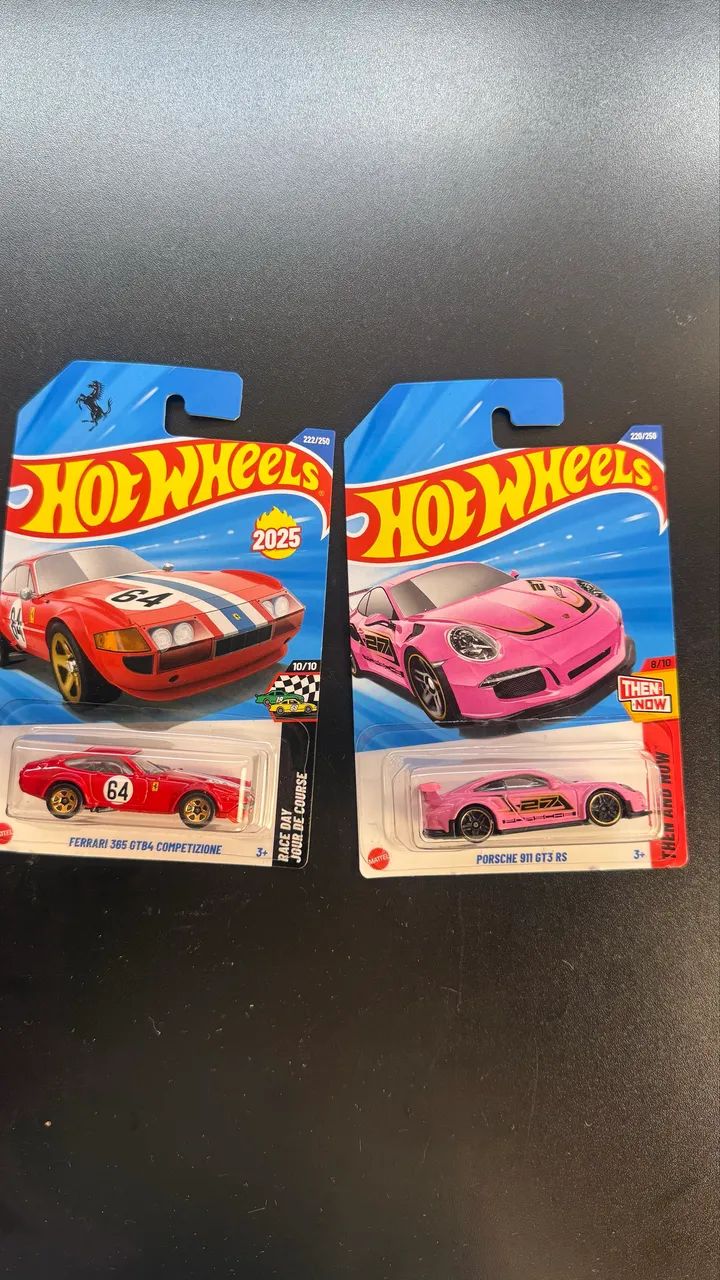 Combo Hot Wheels Ferrari 365 + Porsche 911 GT3 rosa