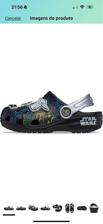 Sandália Crocks infantil Classic grogu clog k black - Foto 6