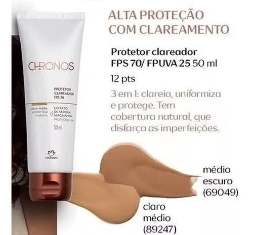 Protetor Facial FPS 70 Chronos c/ Cor - Foto 2