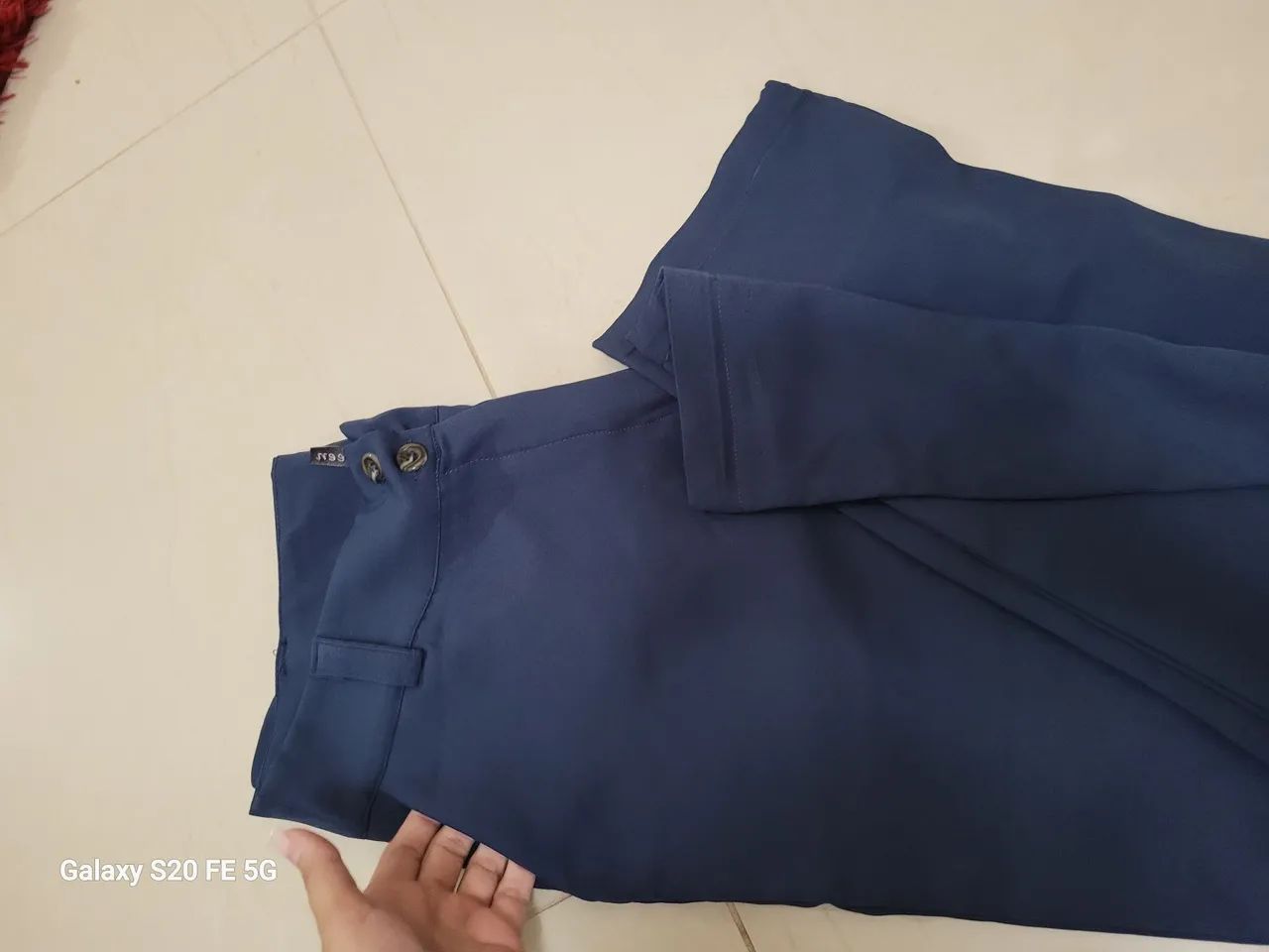 Calça Social Azul estilo reta tamanho 46 - Foto 3