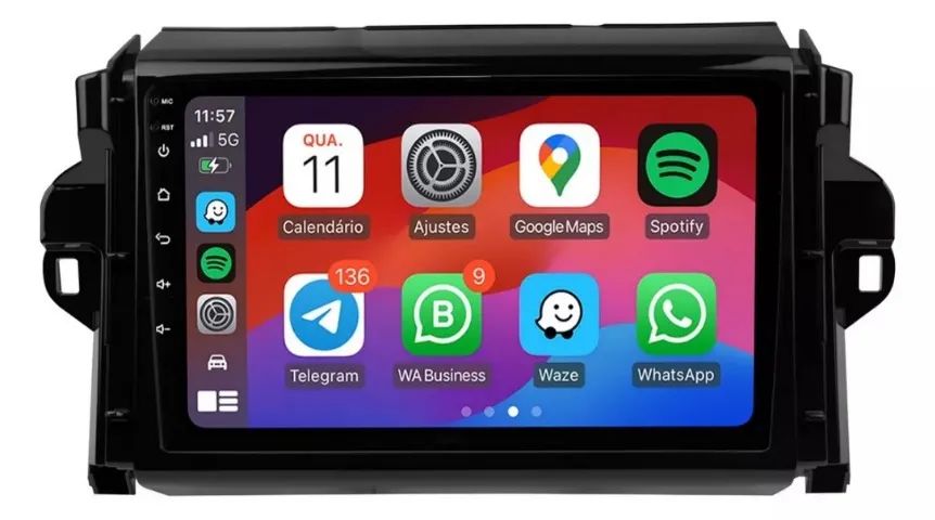 Central Multimídia Octacore 9pol. 4gb/64gb 4G Carplay/ A. Auto Sw4