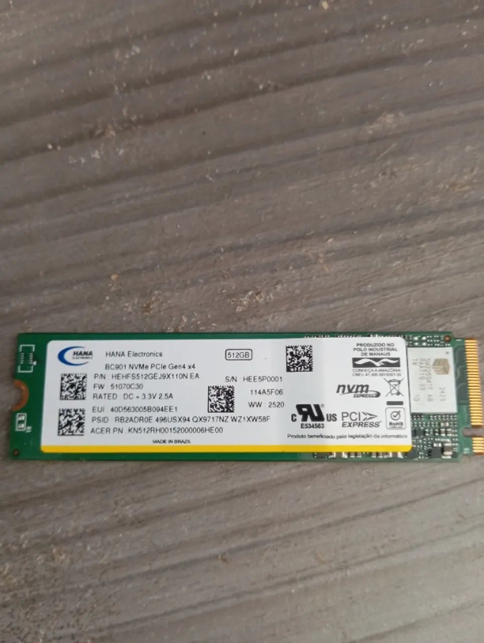 虎*猫様 【中古】BIWIN M.2 NVMe SSD 512GB Armazenamento Ssd M.2 Nvme 512gb Pcie 3.0 Hd Para Computador Cor