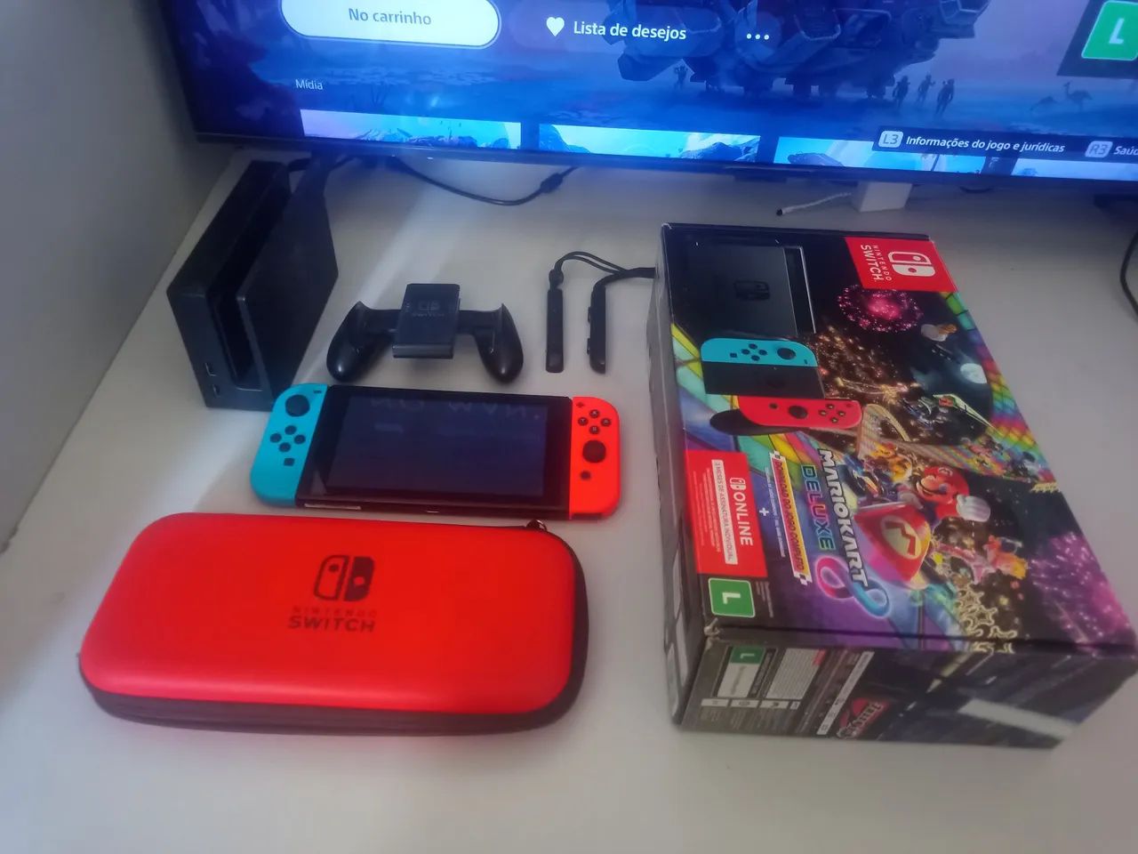 Nintendo Switch V2 32gb + 3 jogos 
