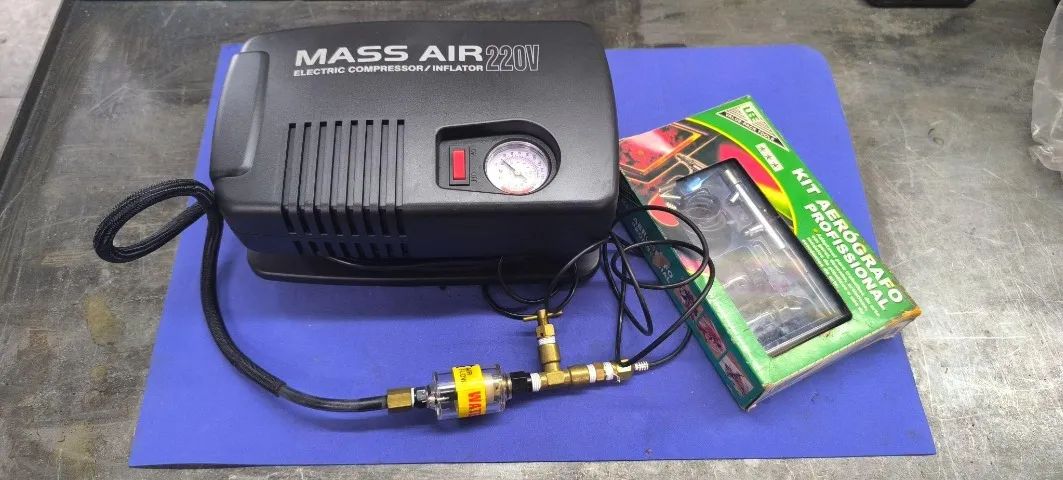 KIT COMPRESSOR ELÉTRICO E AERÓGRAFO