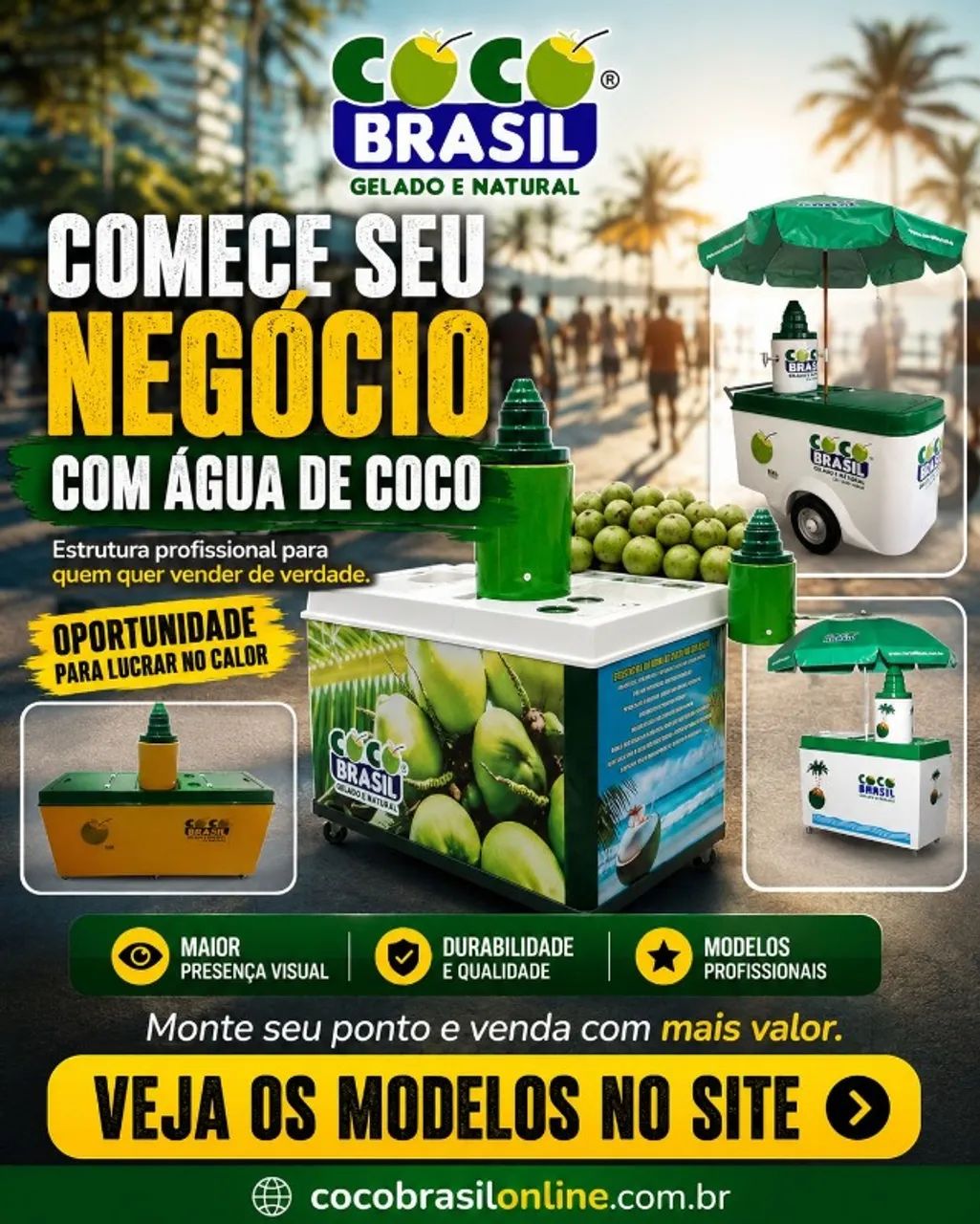 Carrinhos de água de coco