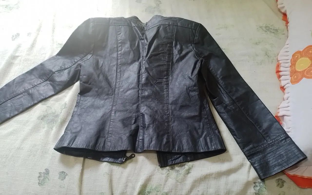 50rs jaqueta de couro original  Tm 40 - Foto 3