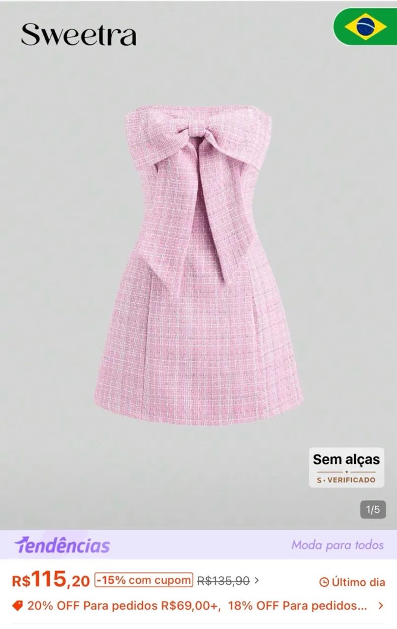 Vestido curto rosa 
